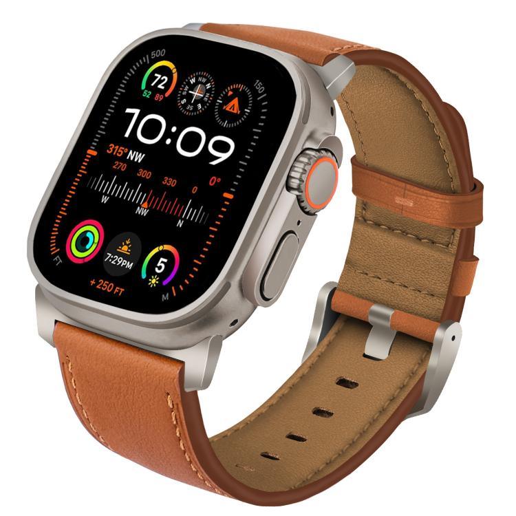 鈦扣納帕真皮錶帶，適用於 Apple Watch 46mm / 49mm / 45mm / 44mm