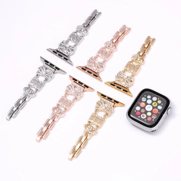 蝴蝶結飾品扣不鏽鋼錶帶，適用於 Apple Watch 46mm / 49mm / 45mm / 44mm，適用於 Apple Watch 42mm / 41mm / 40mm / 38mm