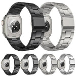 Norman 錶扣三節不鏽鋼錶帶，適用於 Apple Watch 46mm / 49mm / 45mm / 44mm