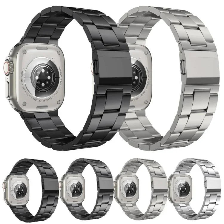Norman 錶扣三節不鏽鋼錶帶，適用於 Apple Watch 46mm / 49mm / 45mm / 44mm