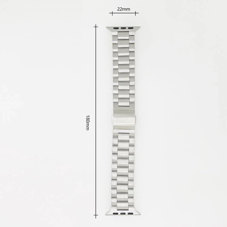 Norman 錶扣三節不鏽鋼錶帶，適用於 Apple Watch 46mm / 49mm / 45mm / 44mm