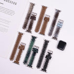 復古縫線羊毛真皮錶帶，適用於 Apple Watch 46mm / 49mm / 45mm / 44mm，適用於 Apple Watch 42mm / 41mm / 40mm / 38mm