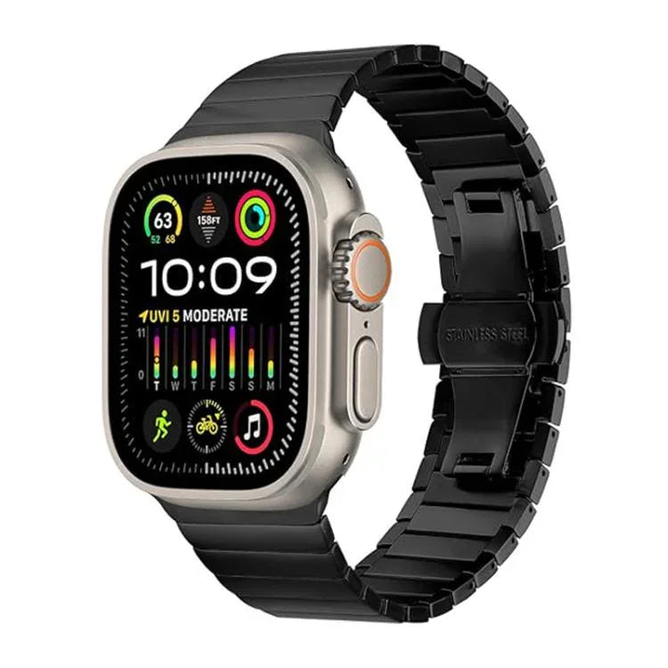 蝴蝶扣單珠鈦合金錶帶，適用於 Apple Watch 46mm / 49mm / 45mm / 44mm