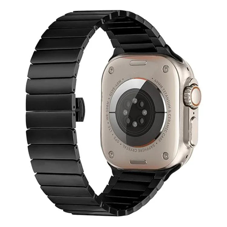 蝴蝶扣單珠鈦合金錶帶，適用於 Apple Watch 46mm / 49mm / 45mm / 44mm
