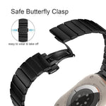 蝴蝶扣單珠鈦合金錶帶，適用於 Apple Watch 46mm / 49mm / 45mm / 44mm