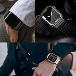 蝴蝶扣單珠鈦合金錶帶，適用於 Apple Watch 46mm / 49mm / 45mm / 44mm