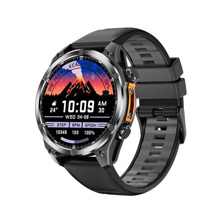 HD300 ساعة ذكية رياضية بشاشة AMOLED بحجم 1.43 بوصة مع حزام سيليكون، تدعم كشف أكسجين الدم