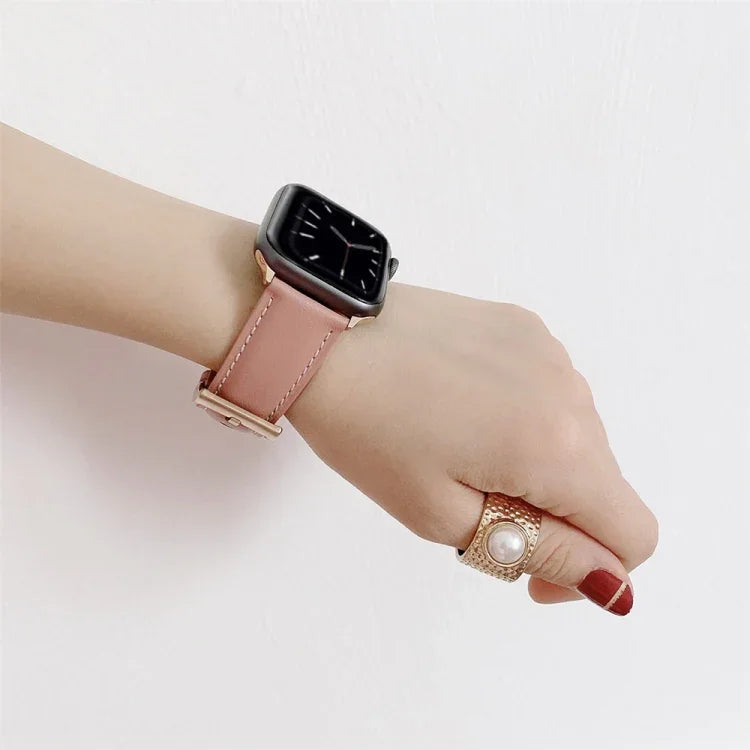 V 尾式縫線皮革錶帶，適用於 Apple Watch 5 & 4 44mm / 3 & 2 & 1 42mm，適用於 Apple Watch Series 8&7 41mm / SE 2&6&SE&5&4 40mm / 3&2&1 38mm，適用於 Apple Watch Series 7 41mm / 6 & SE & 5 & 4 40mm / 3 & 2 & 1 38mm