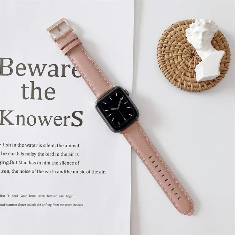 V 尾式縫線皮革錶帶，適用於 Apple Watch 5 & 4 44mm / 3 & 2 & 1 42mm，適用於 Apple Watch Series 8&7 41mm / SE 2&6&SE&5&4 40mm / 3&2&1 38mm，適用於 Apple Watch Series 7 41mm / 6 & SE & 5 & 4 40mm / 3 & 2 & 1 38mm