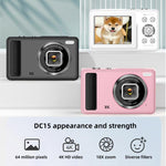DC15 2.4 吋 18倍數位變焦相機，4K 高清影片，64MP 拍攝