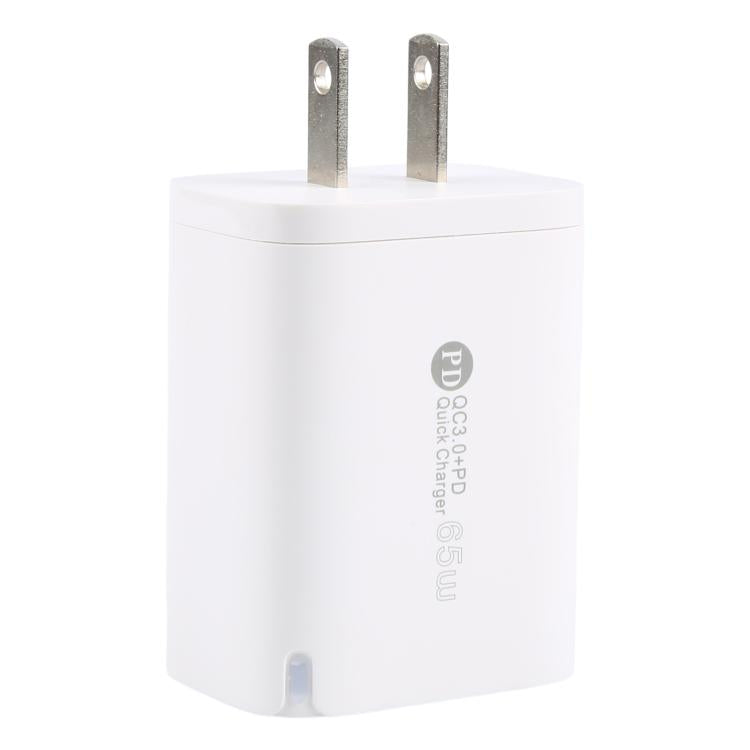 AR-PD12 65W QC3.0 USB 與 USB-C / Type-C PD 快速充電器，美規插頭，美規插頭