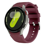 銀色針扣皮革矽膠錶帶，適用於 Samsung Galaxy Watch 7 / 6 / 5 / 4
