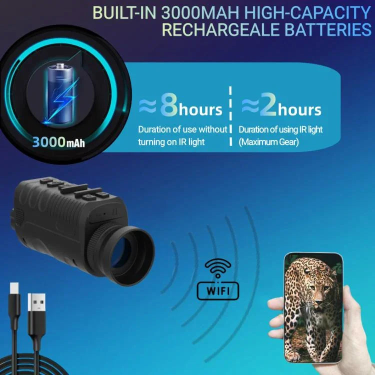 NVG07S 戶外 4K 1.39 吋 OLED 圓形螢幕單筒頭戴式紅外線夜視裝置