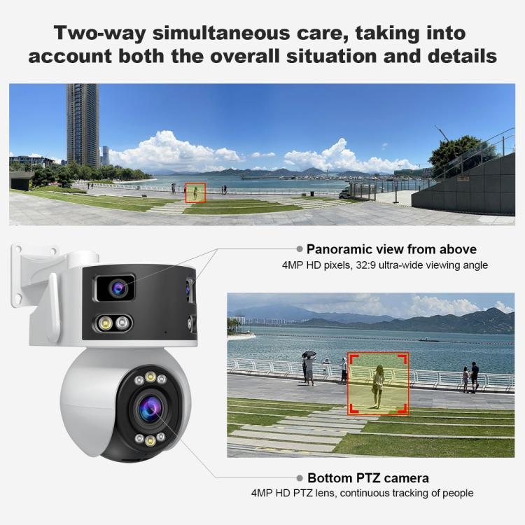 SriHome SH055B 8MP高清多鏡頭超廣角全景PTZ半球攝影機，SH055B