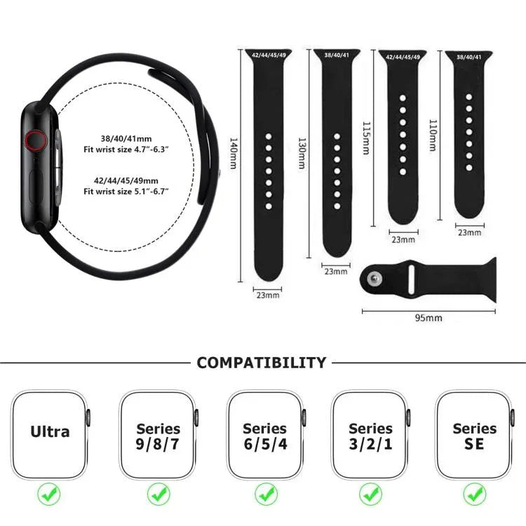 Kalebol 反扣矽膠錶帶，適用於 Apple Watch 46mm / 49mm / 45mm / 44mm，適用於 Apple Watch 42mm / 41mm / 40mm / 38mm