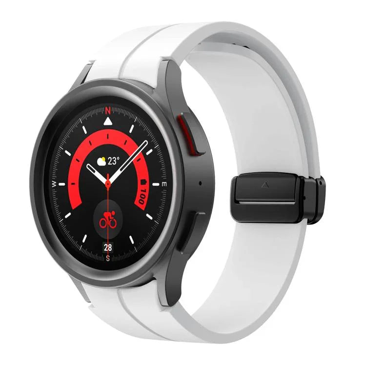 Kalebol 凹面折疊磁扣矽膠錶帶，適用於 Samsung Galaxy Watch7 / 6 / 5