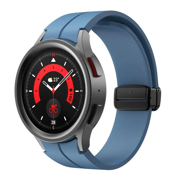 Kalebol 凹面折疊磁扣矽膠錶帶，適用於 Samsung Galaxy Watch7 / 6 / 5