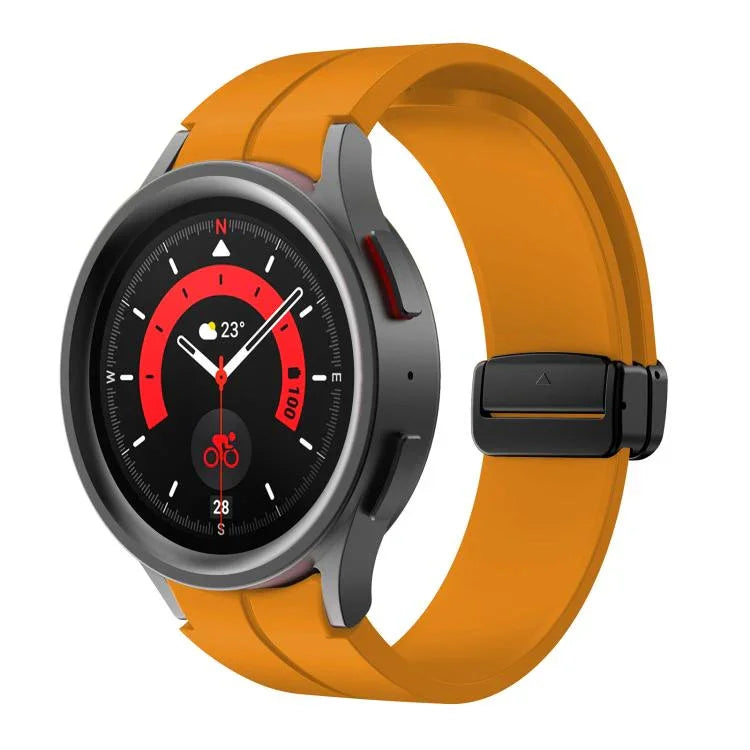 Kalebol 凹面折疊磁扣矽膠錶帶，適用於 Samsung Galaxy Watch7 / 6 / 5