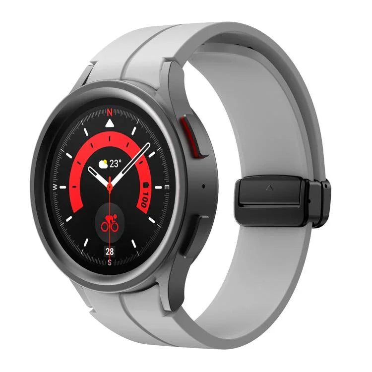 Kalebol 凹面折疊磁扣矽膠錶帶，適用於 Samsung Galaxy Watch7 / 6 / 5