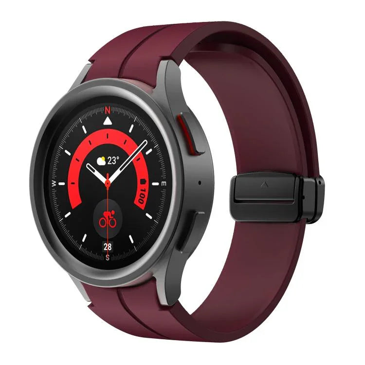 Kalebol 凹面折疊磁扣矽膠錶帶，適用於 Samsung Galaxy Watch7 / 6 / 5