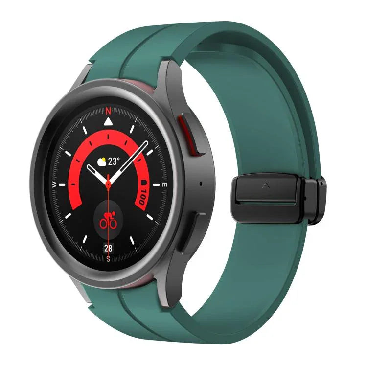 Kalebol 凹面折疊磁扣矽膠錶帶，適用於 Samsung Galaxy Watch7 / 6 / 5