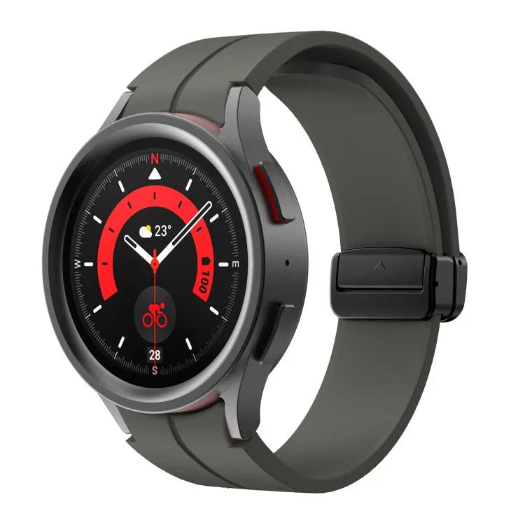 Kalebol 凹面折疊磁扣矽膠錶帶，適用於 Samsung Galaxy Watch7 / 6 / 5