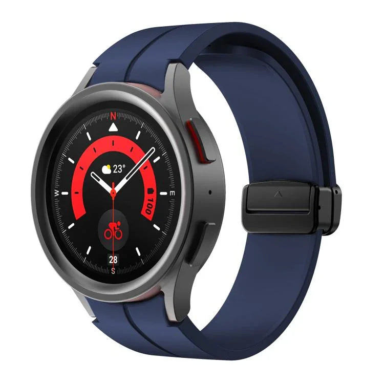 Kalebol 凹面折疊磁扣矽膠錶帶，適用於 Samsung Galaxy Watch7 / 6 / 5