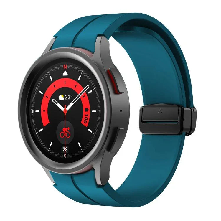 Kalebol 凹面折疊磁扣矽膠錶帶，適用於 Samsung Galaxy Watch7 / 6 / 5