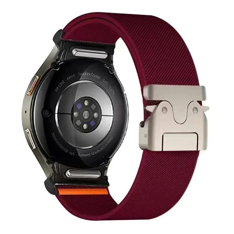 按鈕連接傘扣彈性尼龍錶帶，適用於 Samsung Galaxy Watch 7 / 6 / 5 / 4