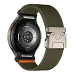 按鈕連接傘扣彈性尼龍錶帶，適用於 Samsung Galaxy Watch 7 / 6 / 5 / 4