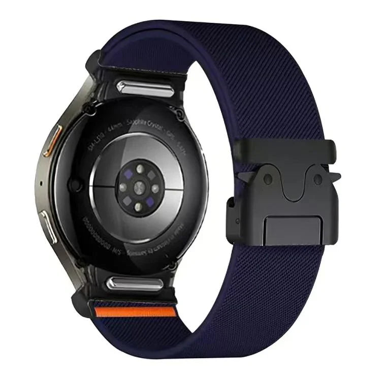 按鈕連接傘扣彈性尼龍錶帶，適用於 Samsung Galaxy Watch 7 / 6 / 5 / 4