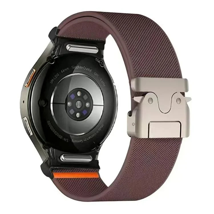 按鈕連接傘扣彈性尼龍錶帶，適用於 Samsung Galaxy Watch 7 / 6 / 5 / 4