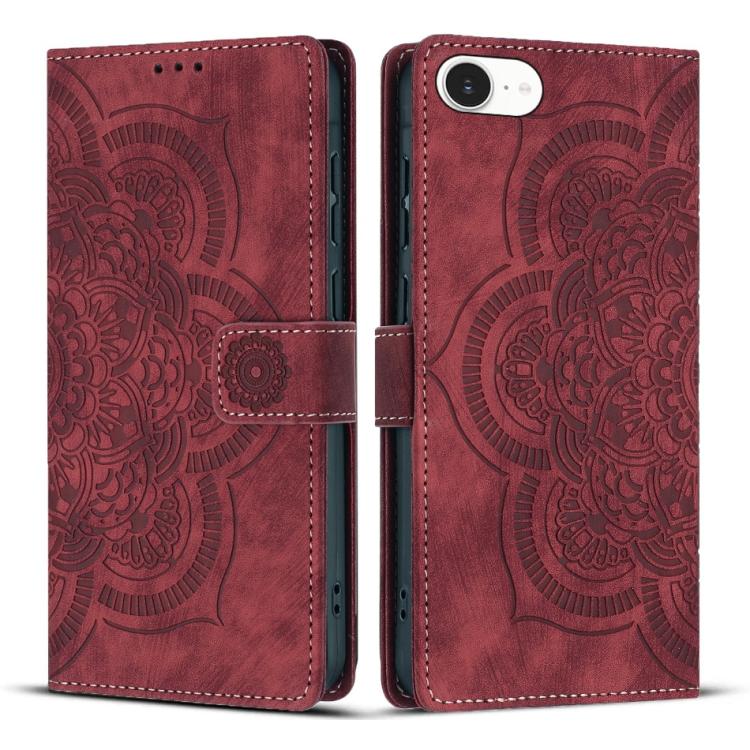 Mandala Embossed Retro Frosted Leather Phone Case, For iPhone 17e / 16e, For iPhone 17 Pro Max, For iPhone 17 Pro, For iPhone 17, For iPhone Air, For iPhone 16 Pro Max, For iPhone 16 Pro, For iPhone 16 Plus, For iPhone 16