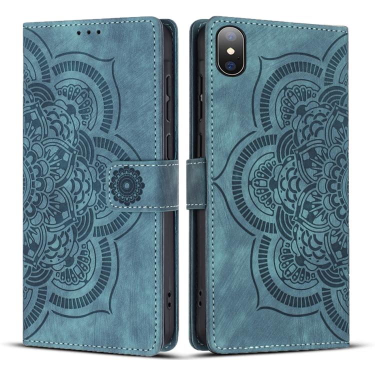 Mandala Embossed Retro Frosted Leather Phone Case, For iPhone XR, For iPhone XS Max, For iPhone 7 Plus / 8 Plus