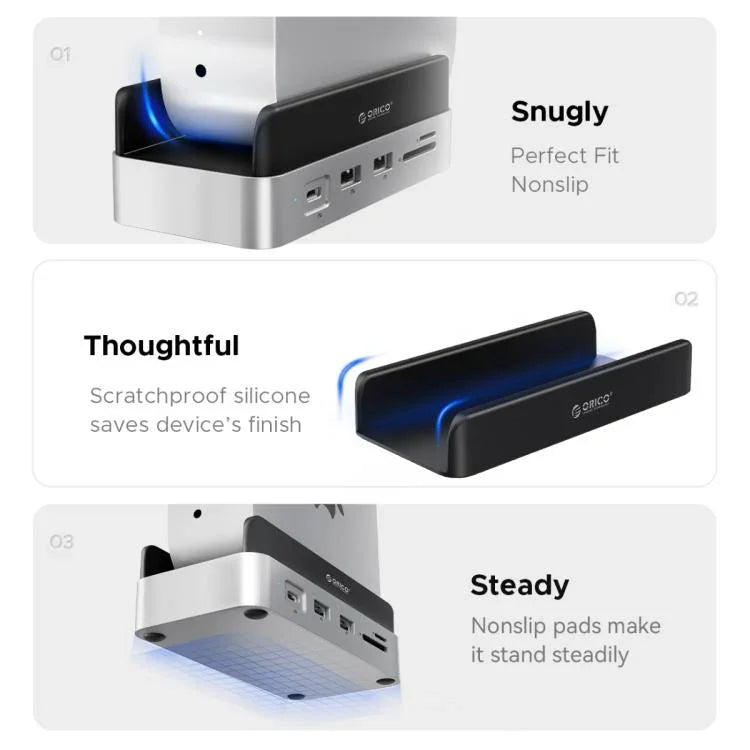 ORICO VSP10 迷你擴充桌面儲存多功能支架，適用於 Mac Mini 2024，512GB、1TB、2TB、4TB