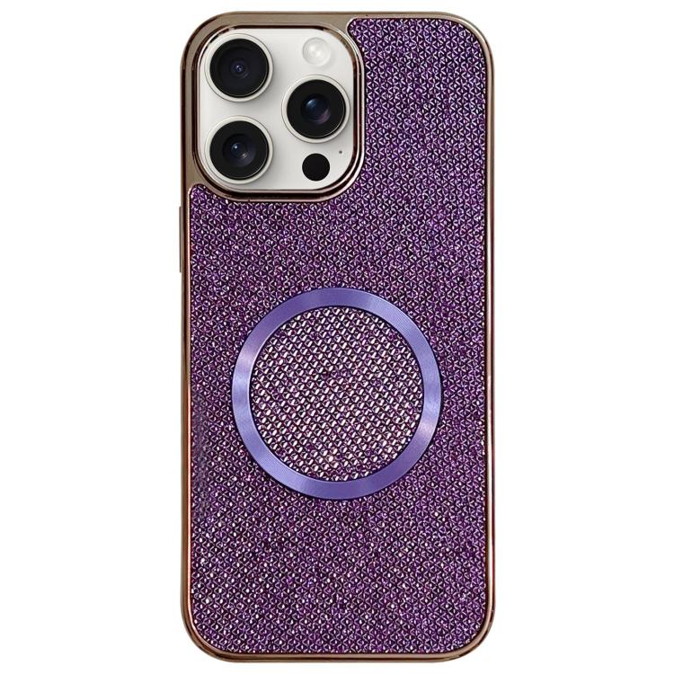 電鍍 PC 閃粉紋理 MagSafe 手機殼，適用於 iPhone 17 Pro Max、iPhone 17 Pro、iPhone 16 Pro Max、iPhone 16 Pro、iPhone 16 Plus、iPhone 16、iPhone 15 Pro Max、iPhone 15 Pro