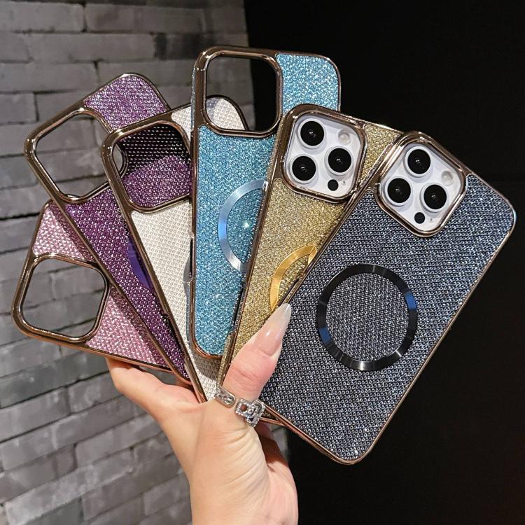 電鍍 PC 閃粉紋理 MagSafe 手機殼，適用於 iPhone 17 Pro Max、iPhone 17 Pro、iPhone 16 Pro Max、iPhone 16 Pro、iPhone 16 Plus、iPhone 16、iPhone 15 Pro Max、iPhone 15 Pro
