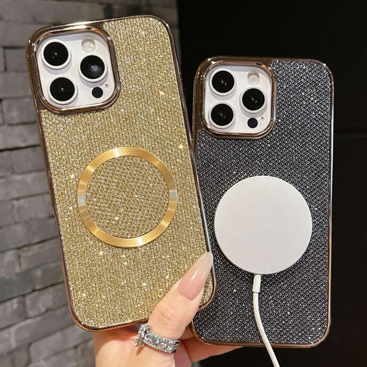 電鍍 PC 閃粉紋理 MagSafe 手機殼，適用於 iPhone 17 Pro Max、iPhone 17 Pro、iPhone 16 Pro Max、iPhone 16 Pro、iPhone 16 Plus、iPhone 16、iPhone 15 Pro Max、iPhone 15 Pro
