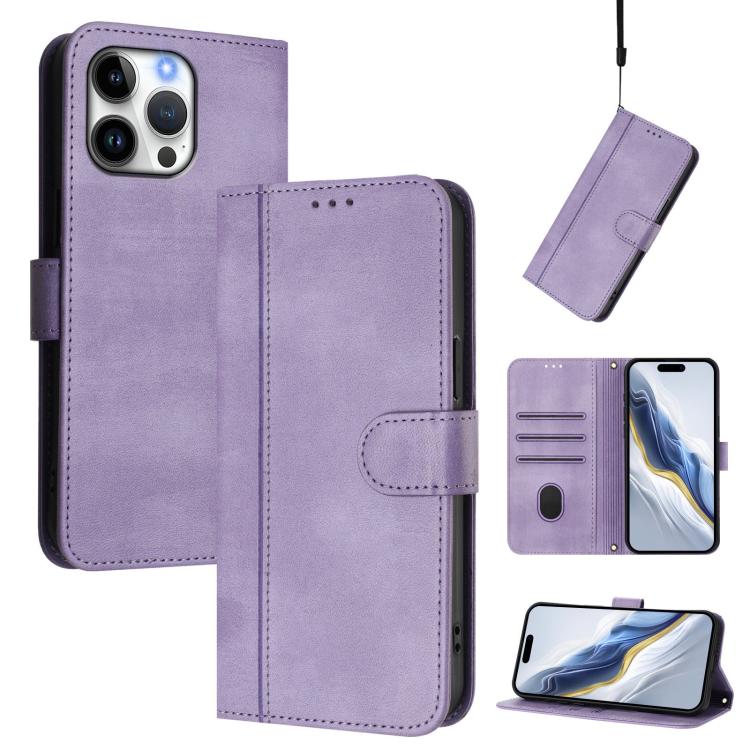 線條拼接扣環復古皮革手機殼，適用於 iPhone 16 Pro、iPhone 16 Plus、iPhone 16、iPhone 15 Pro Max、iPhone 15 Pro、iPhone 15 Plus