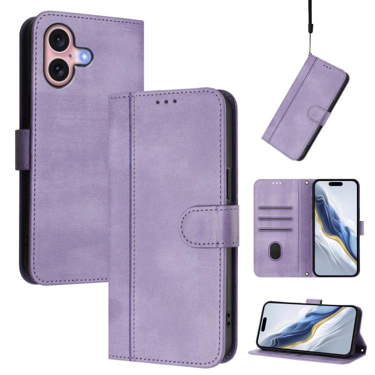 線條拼接扣環復古皮革手機殼，適用於 iPhone 16 Pro、iPhone 16 Plus、iPhone 16、iPhone 15 Pro Max、iPhone 15 Pro、iPhone 15 Plus