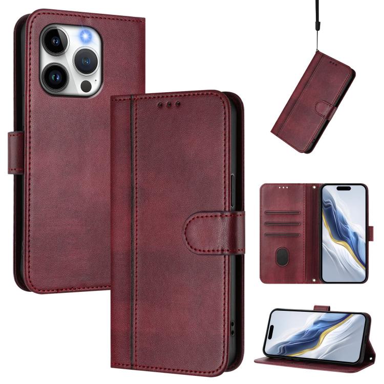 線條拼接扣環復古皮革手機殼，適用於 iPhone 16 Pro、iPhone 16 Plus、iPhone 16、iPhone 15 Pro Max、iPhone 15 Pro、iPhone 15 Plus