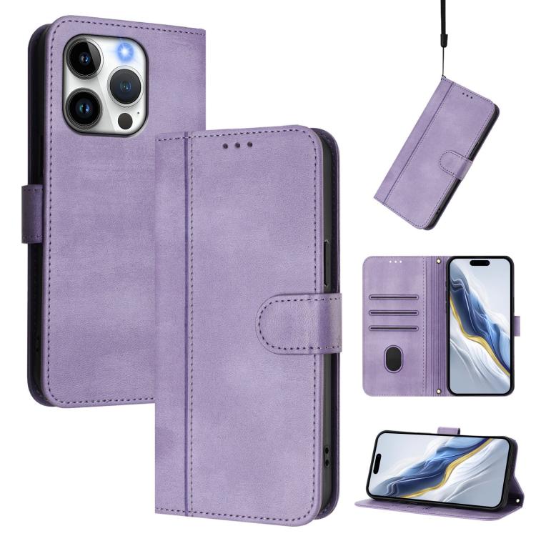線條拼接扣環復古皮革手機殼，適用於 iPhone 16 Pro、iPhone 16 Plus、iPhone 16、iPhone 15 Pro Max、iPhone 15 Pro、iPhone 15 Plus
