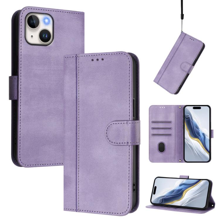 線條拼接扣環復古皮革手機殼，適用於 iPhone 16 Pro、iPhone 16 Plus、iPhone 16、iPhone 15 Pro Max、iPhone 15 Pro、iPhone 15 Plus