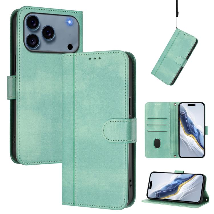 線條拼接扣環復古皮革手機殼，適用於 iPhone 17e / 16e、iPhone 17 Pro Max、iPhone 17 Pro、iPhone 17、iPhone Air、iPhone 16 Pro Max