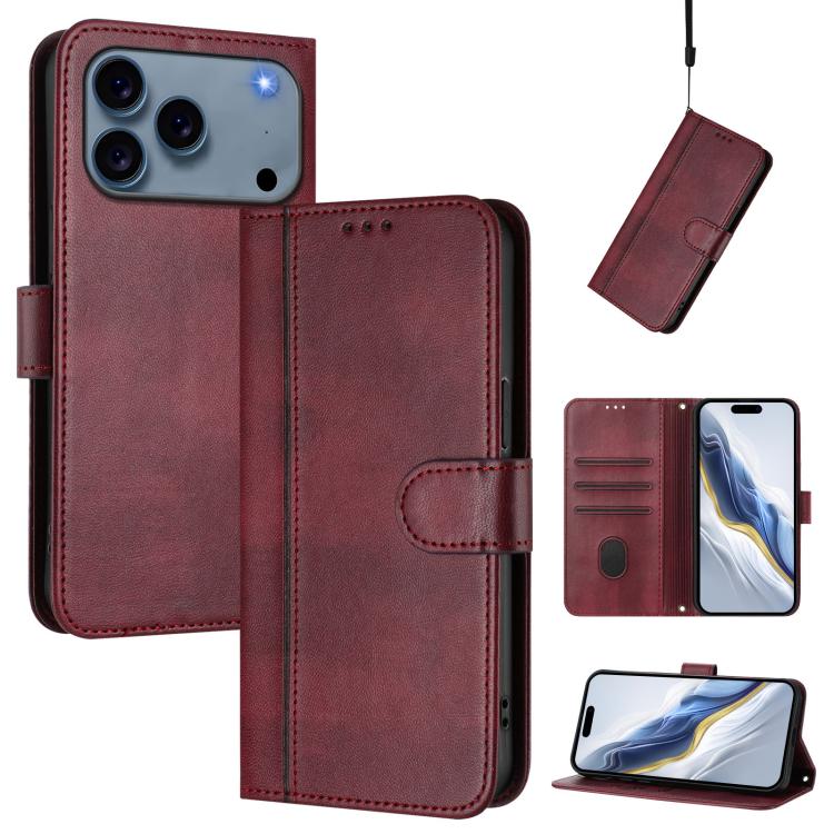 線條拼接扣環復古皮革手機殼，適用於 iPhone 17e / 16e、iPhone 17 Pro Max、iPhone 17 Pro、iPhone 17、iPhone Air、iPhone 16 Pro Max