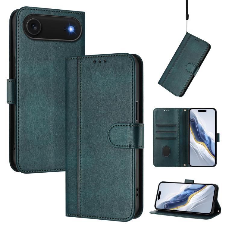 線條拼接扣環復古皮革手機殼，適用於 iPhone 17e / 16e、iPhone 17 Pro Max、iPhone 17 Pro、iPhone 17、iPhone Air、iPhone 16 Pro Max