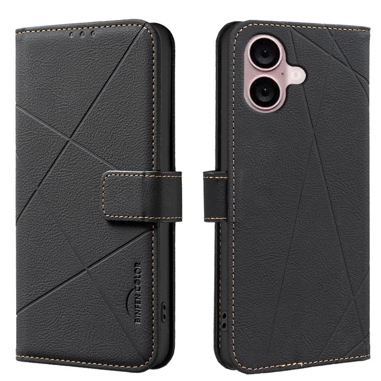 幾何圖案 RFID 皮革手機殼，適用於 iPhone 16e / 17e、iPhone 17 Pro Max、iPhone 17 Pro、iPhone 17、iPhone Air、iPhone 16 Pro Max、iPhone 16 Pro、iPhone 16 Plus