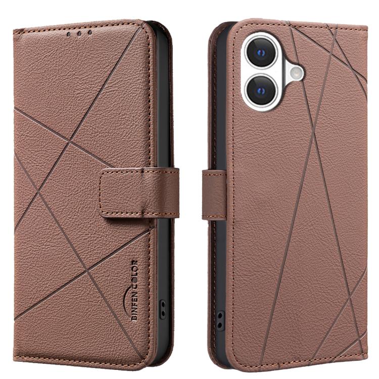 幾何圖案 RFID 皮革手機殼，適用於 iPhone 16e / 17e、iPhone 17 Pro Max、iPhone 17 Pro、iPhone 17、iPhone Air、iPhone 16 Pro Max、iPhone 16 Pro、iPhone 16 Plus