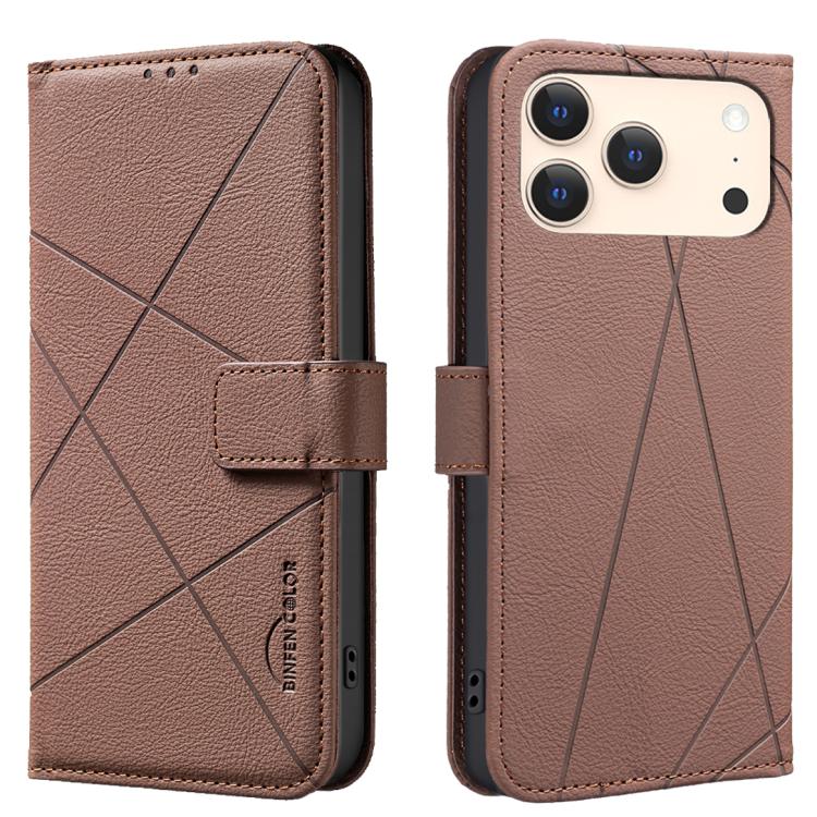 幾何圖案 RFID 皮革手機殼，適用於 iPhone 16e / 17e、iPhone 17 Pro Max、iPhone 17 Pro、iPhone 17、iPhone Air、iPhone 16 Pro Max、iPhone 16 Pro、iPhone 16 Plus
