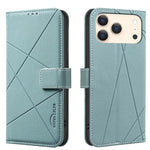 幾何圖案 RFID 皮革手機殼，適用於 iPhone 16e / 17e、iPhone 17 Pro Max、iPhone 17 Pro、iPhone 17、iPhone Air、iPhone 16 Pro Max、iPhone 16 Pro、iPhone 16 Plus